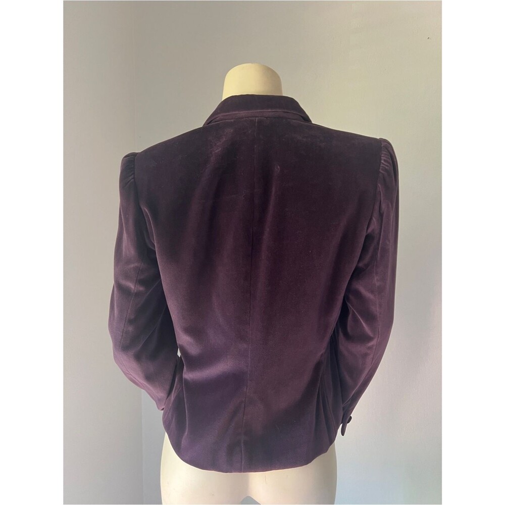 Vintage Sasson Deep Plum Velvet Blazer Jacket. Size Medium. - Picture 3 of 6